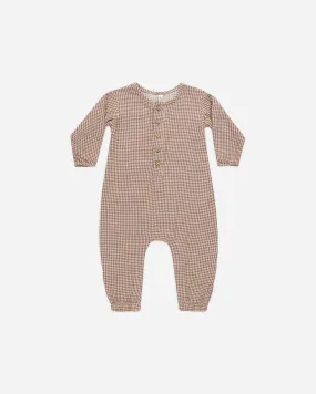 Woven Jumpsuit || Plum Gingham