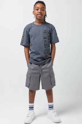 Woven Styled Cargo Shorts Grey