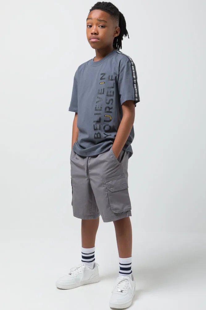 Woven Styled Cargo Shorts Grey