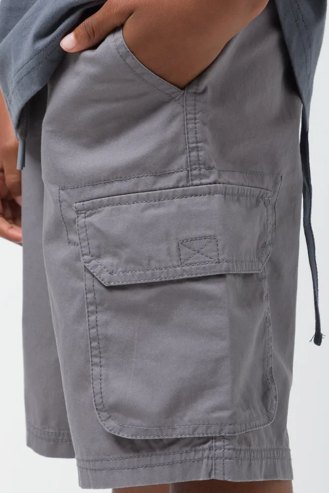 Woven Styled Cargo Shorts Grey