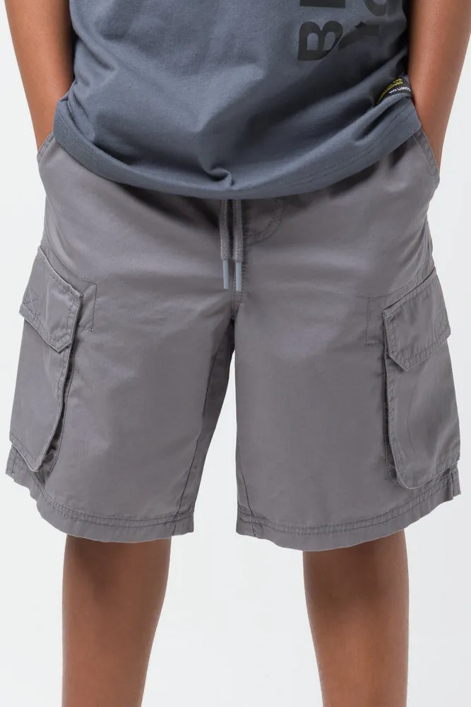 Woven Styled Cargo Shorts Grey