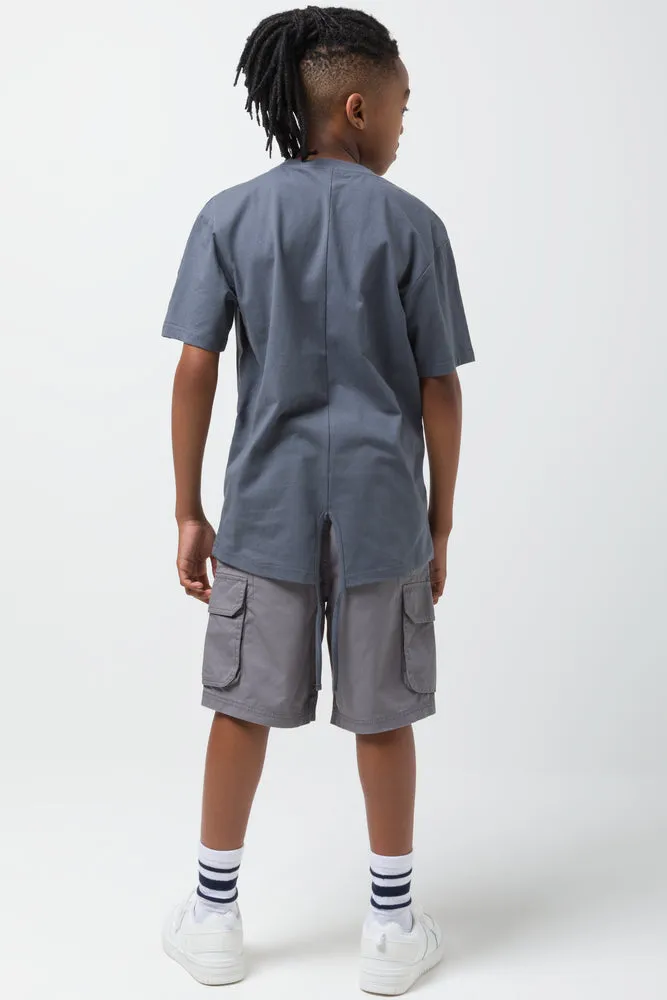 Woven Styled Cargo Shorts Grey